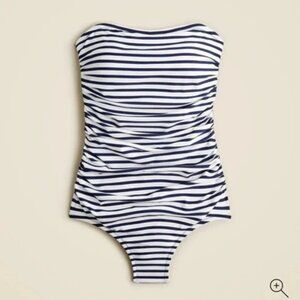 ⭐ J. Crew Bandeau One-piece striped swimsuit size 20